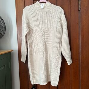 Old Navy Ivory Knit Sweater Dress